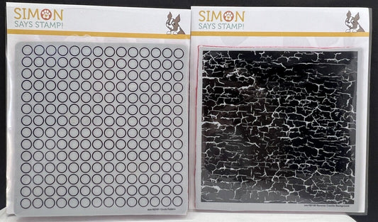 Simon Says Stamp REVERSE CRACKLE Circle Pattern Texture Background Rubber Stamps