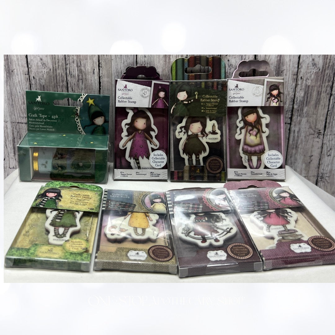 Santoro GORJUSS GIRLS Paper Dolls Rubber Stamps Washi Tape Lot