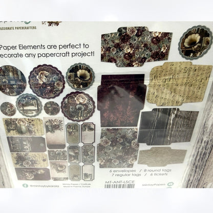 Mintay ANTIQUE SHOP 12x12 Paper Cardstock 6x6 Die Cuts Kit
