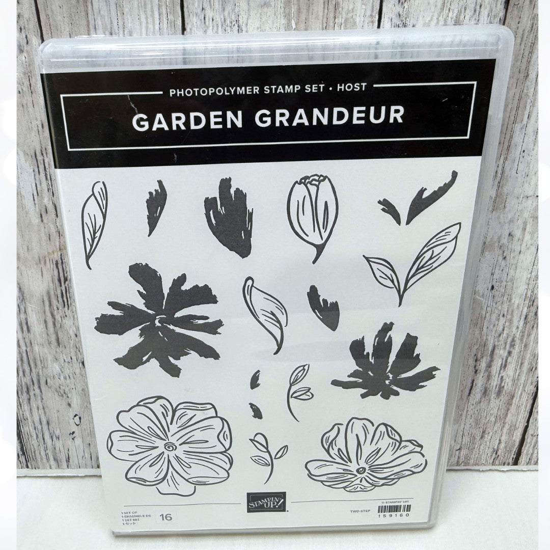Stampin Up GARDEN GRANDEUR Flowers Floral Rubber Stamps