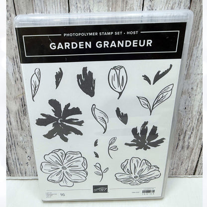Stampin Up GARDEN GRANDEUR Flowers Floral Rubber Stamps