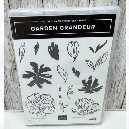 Stampin Up GARDEN GRANDEUR Flowers Floral Rubber Stamps