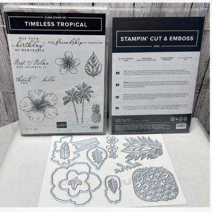Stampin Up TIMELESS TROPICAL Hibiscus In the Tropics Rubber Stamps Dies
