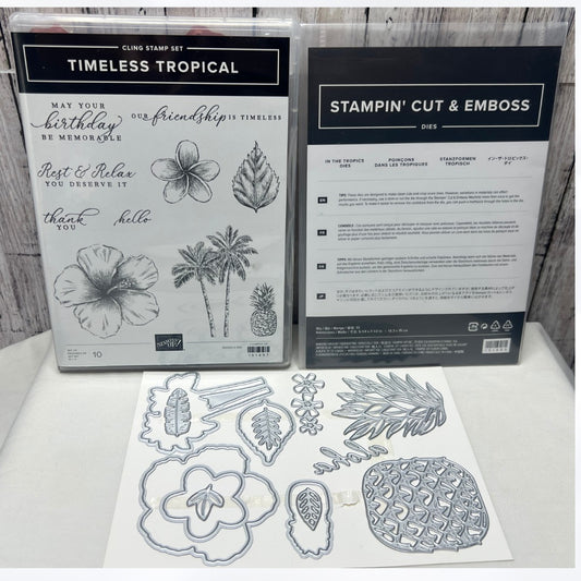 Stampin Up TIMELESS TROPICAL Hibiscus In the Tropics Rubber Stamps Dies