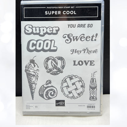 Stampin Up SUPER COOL Snacks Treats Food Ice Cream Soda Rubber Stamps