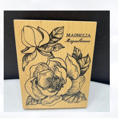 PSX MAGNOLIA Botanical Flowers Floral K-1556 Rubber Stamp