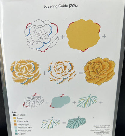 Altenew BEGONIA Build a Flower Flowers Floral Layering 6x8 Rubber Stamps Dies