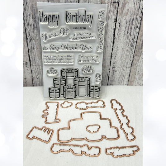 Spellbinders Clear Stamps of the Month Birthday April 2022 Rubber Stamps Dies