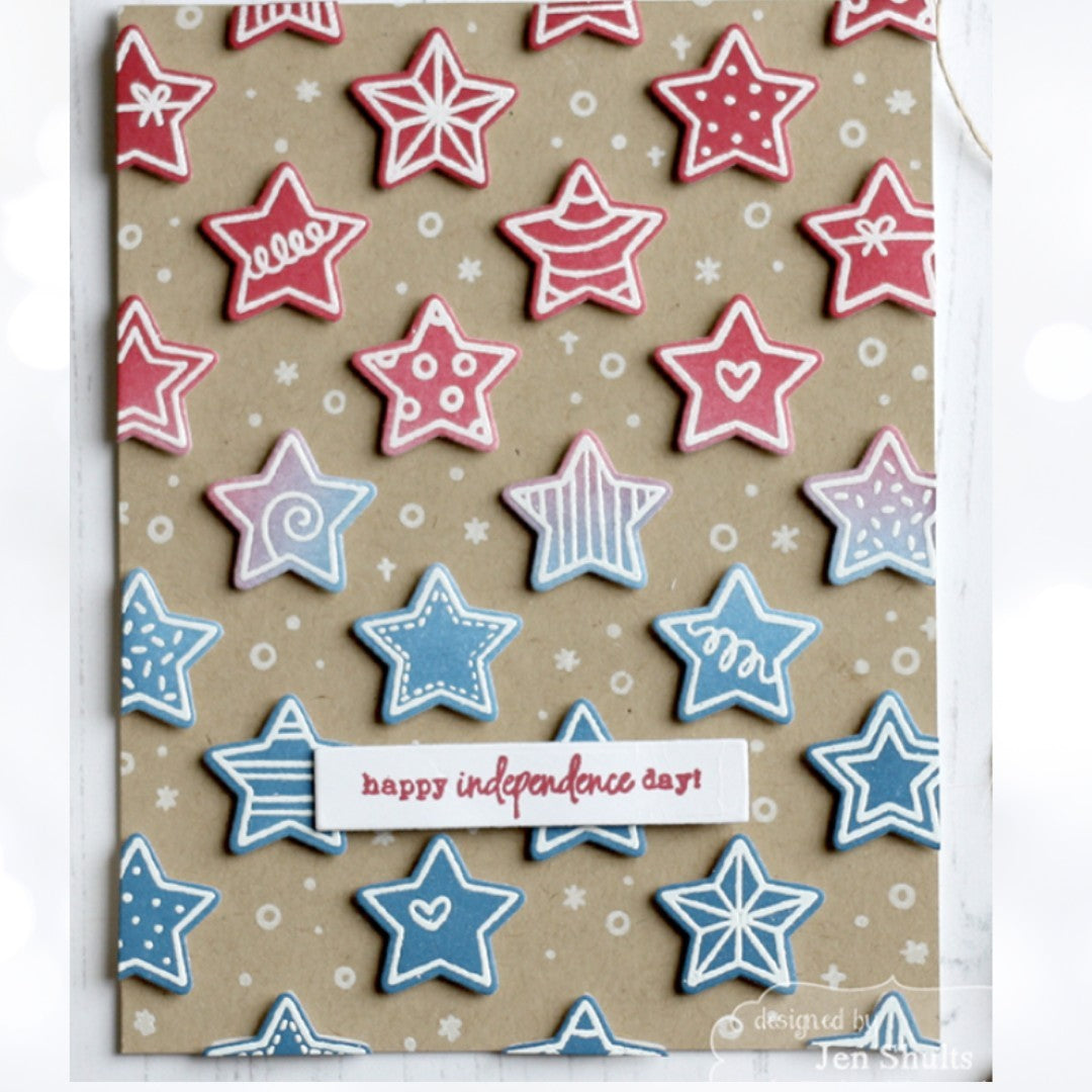 Taylored Expressions STARRY BACKGROUND Stars Rubber Stamps Dies Stencils