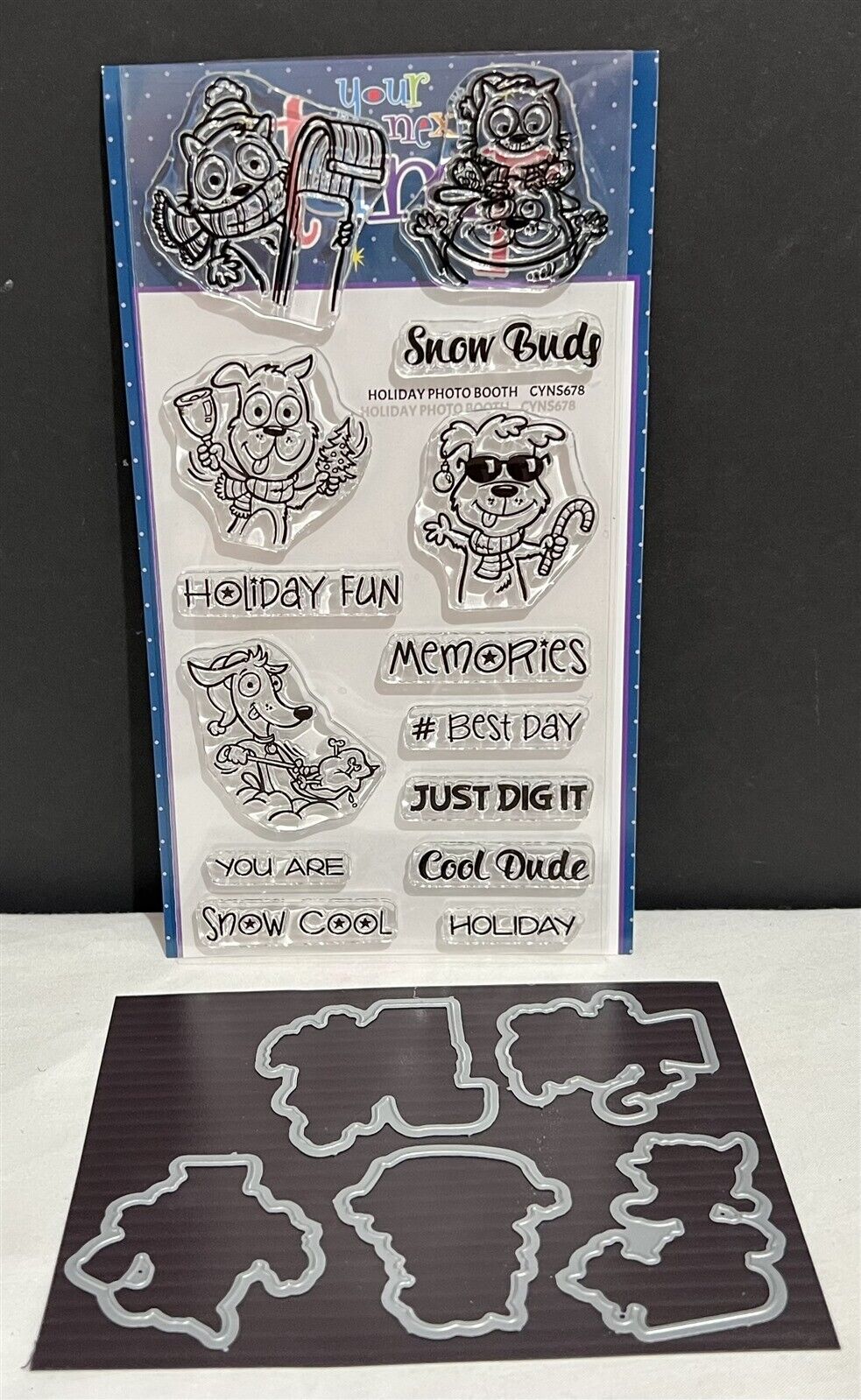 Your Next Stamp HOLIDAY PHOTO BOOTH Animals Christmas Cat Dog Rubber Stamps Dies