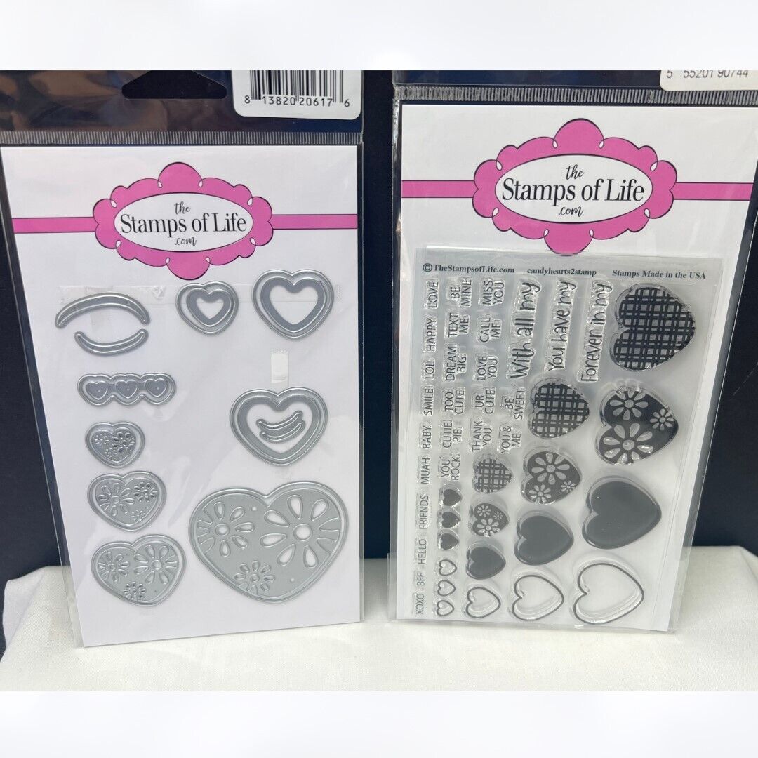 The Stamps of Life CANDY HEARTS Valentines Day Love Rubber Stamps Dies