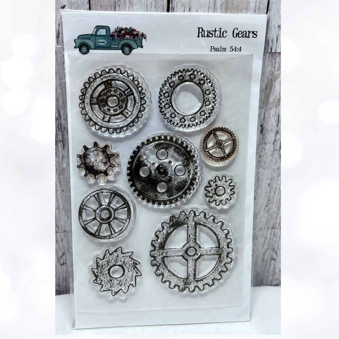 By the Well 4 God RUSTIC GEARS Steampunk Bible Journaling Rubber Stamps