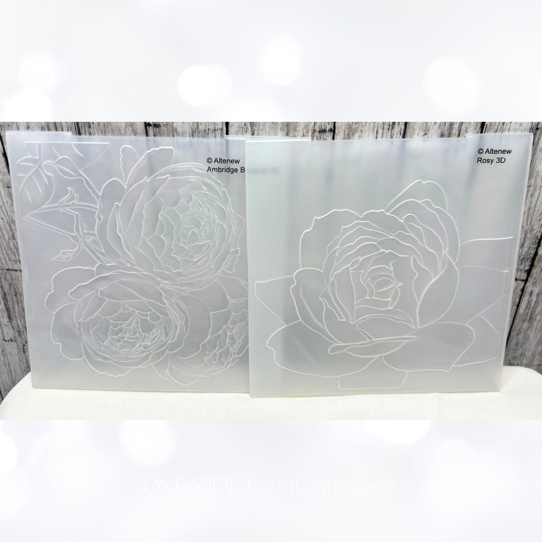 Altenew ROSY & Ambridge Bouquet Floral Flowers 6x6 3D Embossing Folders