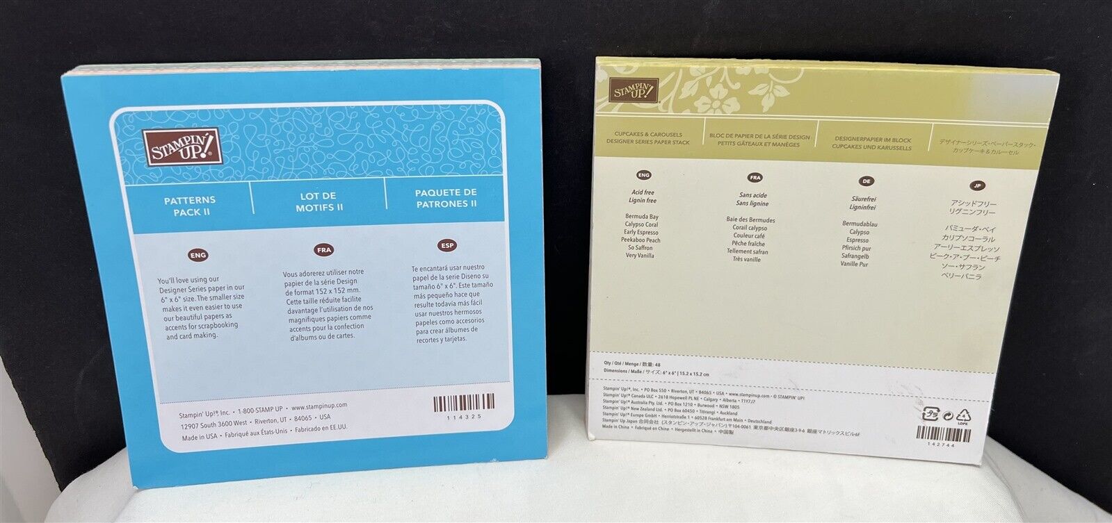 Stampin Up CUPCAKES & CAROUSELS Patterns Pack II Paper DSP Cardstock 6x6 Lot