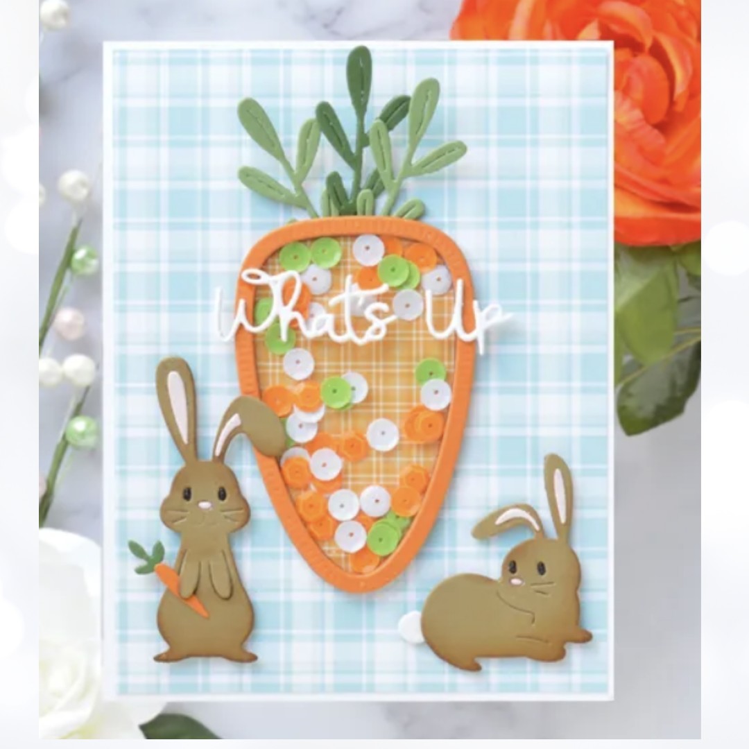Spellbinders EASTER Carrot Hop into Spring Bunny Rabbits Small Dies of the Month