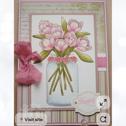 Papertrey Ink FRIENDSHIP JAR Spring Fillers Easter Valentine Rubber Stamps AS IS