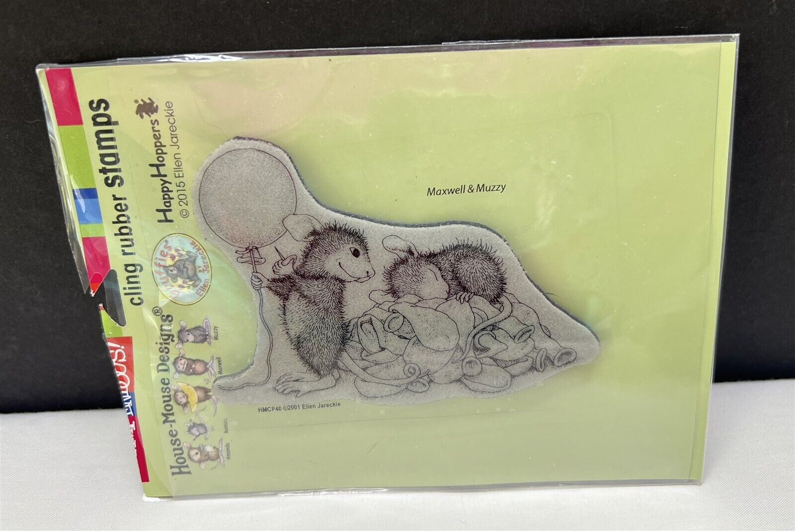 House Mouse BALLOON SURPRISE Maxwell Muzzy Birthday Party Mice Rubber Stamp