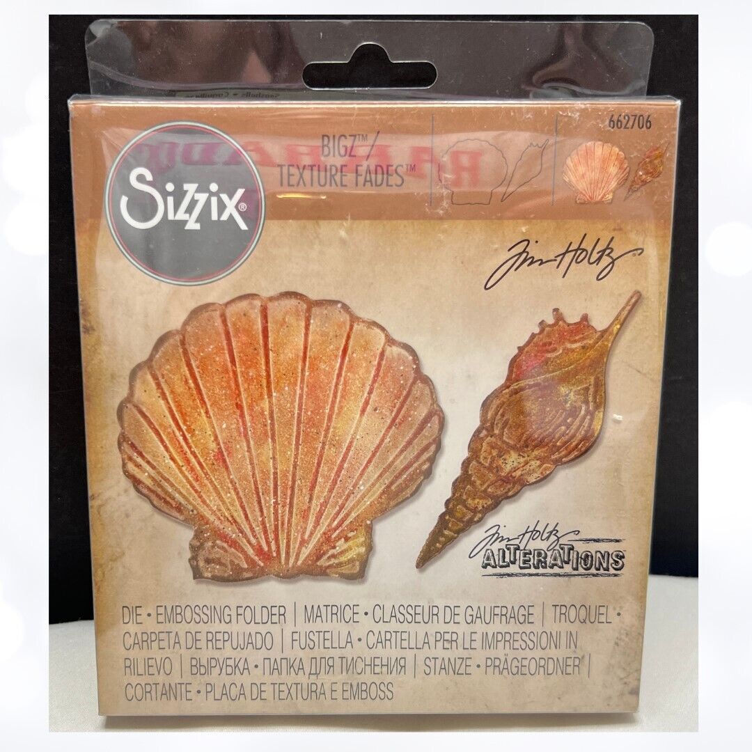 Tim Holtz SEASHELLS Ocean Sea Shells 662706 Bigz Die & Embossing Folder