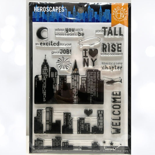 Hero Arts Heroscapes CITY Buildings New York 6x8 Rubber Stamps