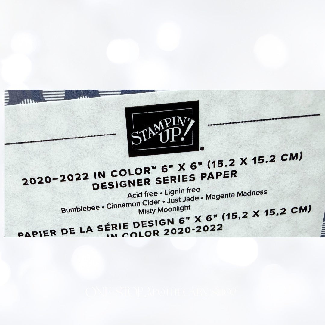 Stampin Up IN COLOR 6x6 DSP Cardstock Paper Set of 2