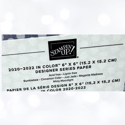 Stampin Up IN COLOR 6x6 DSP Cardstock Paper Set of 2