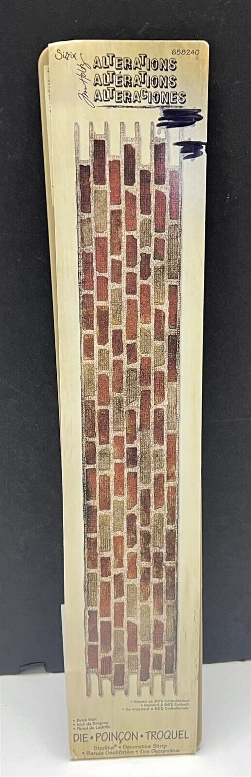 Tim Holtz BRICK WALL Texture Alterations Sizzlits Decorative Strip Die