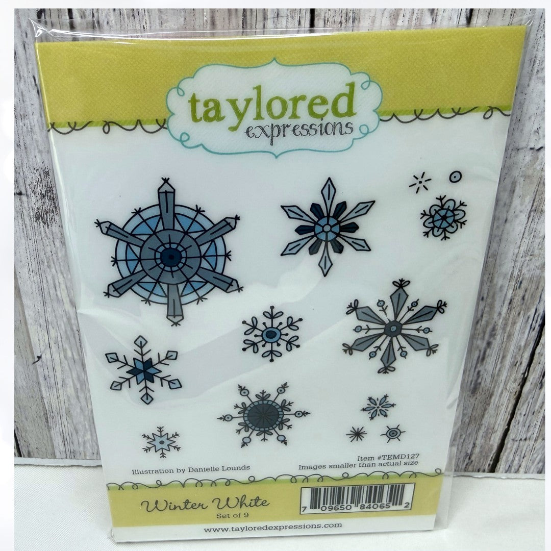 Taylored Expressions WINTER WHITE Snowflakes Christmas Rubber Stamps