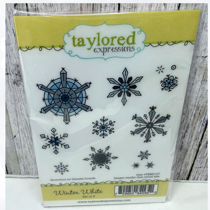 Taylored Expressions WINTER WHITE Snowflakes Christmas Rubber Stamps