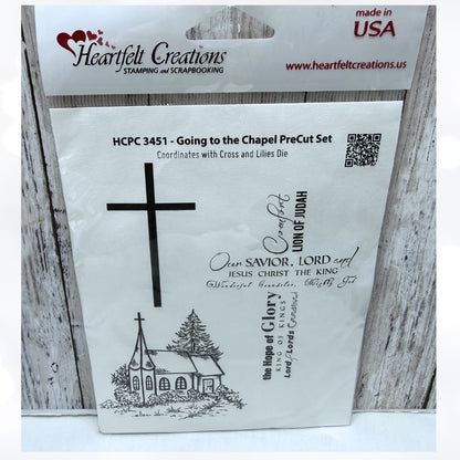 Heartfelt Creations GOING TO THE CHAPEL Church Religious Cross Rubber Stamps