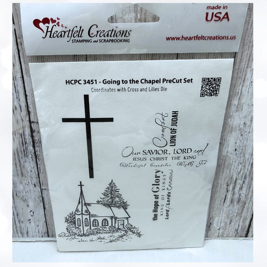 Heartfelt Creations GOING TO THE CHAPEL Church Religious Cross Rubber Stamps
