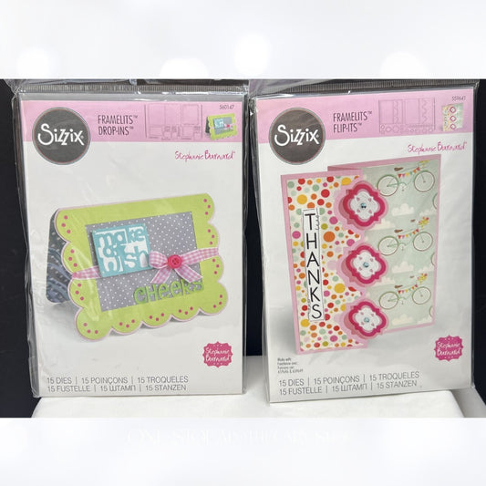 Sizzix Stephanie Barnard PLAYFUL FLIP ITS Scallop Banners Framelits Dies Lot 
