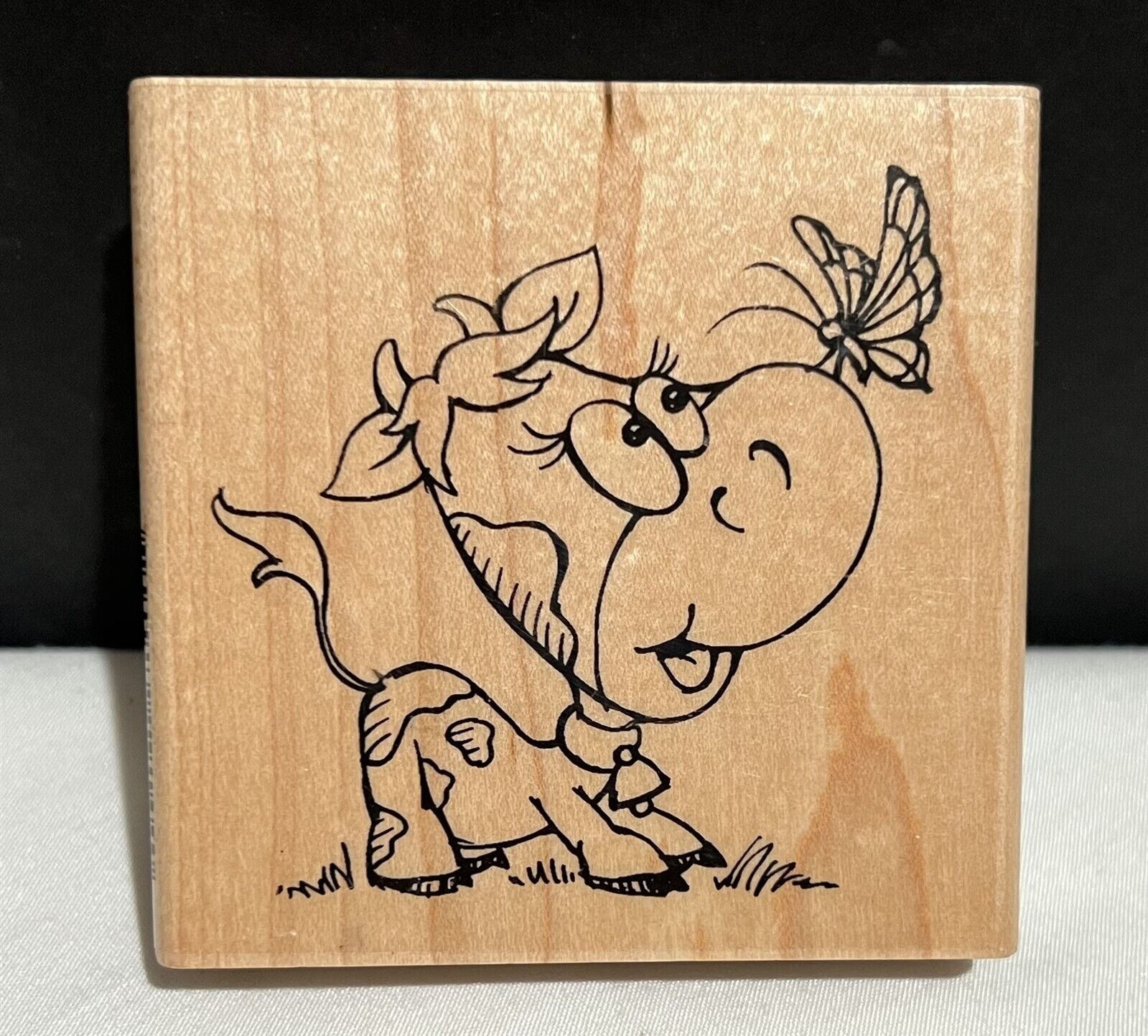 Stampendous COWLITZ BUTTERFLY Cow Cows Farm Animal Rubber Stamp