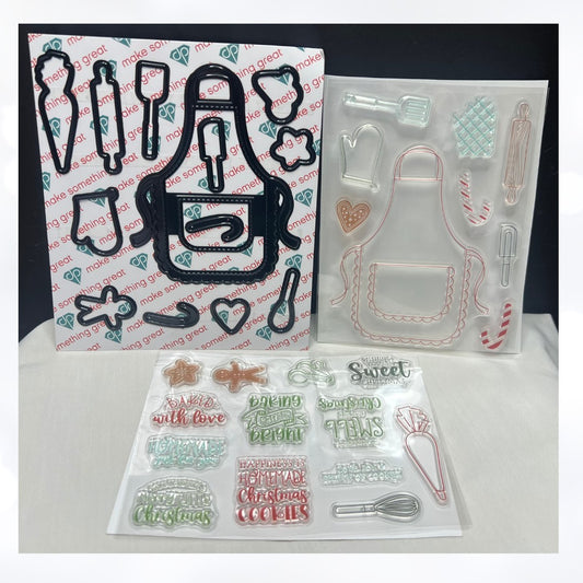 Diamond Press BAKING Holiday Christmas Cookies Rubber Stamps Dies