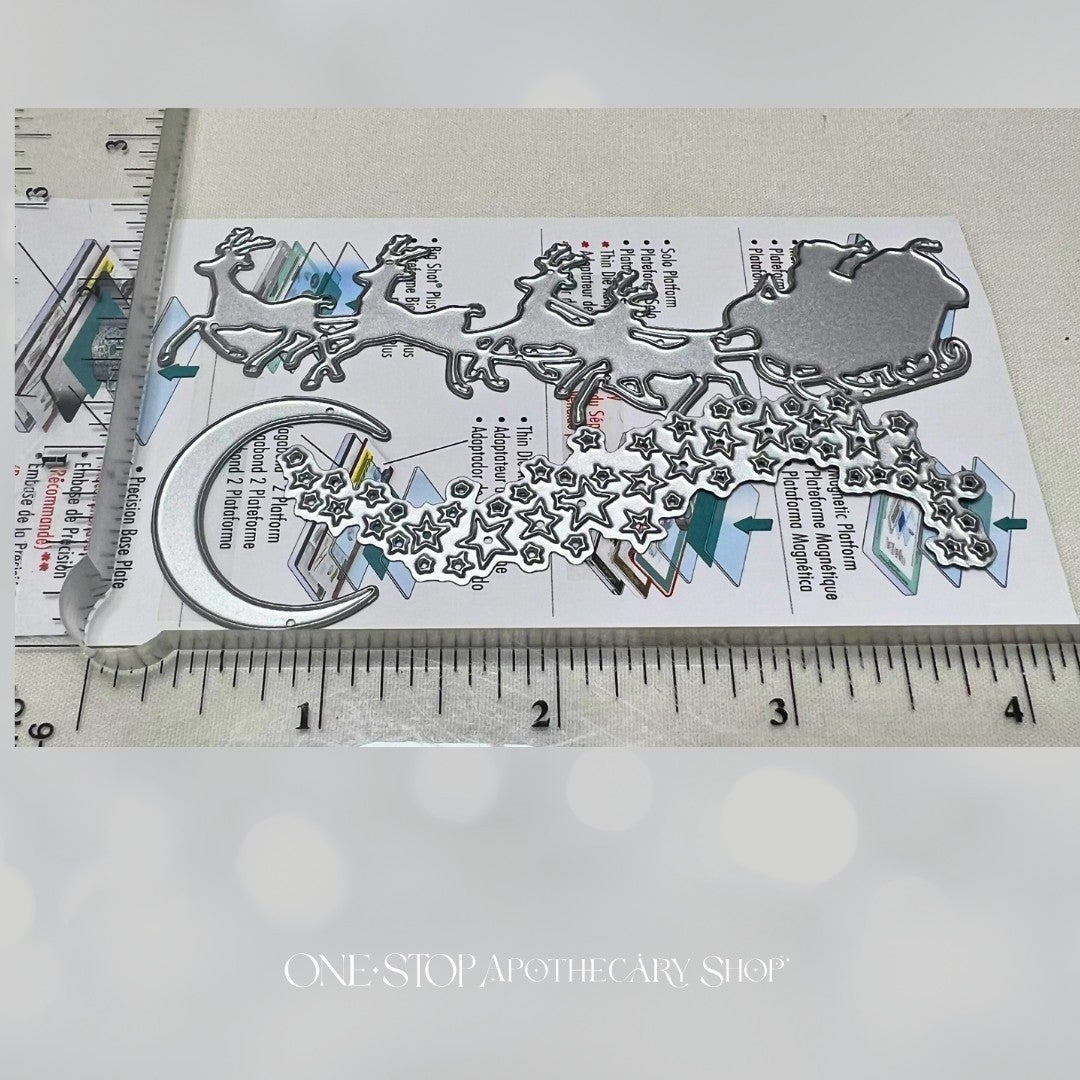 Tim Holtz DASH AWAY ALL Christmas Santas Sleigh Simon Says Stamp Thinlits Dies 