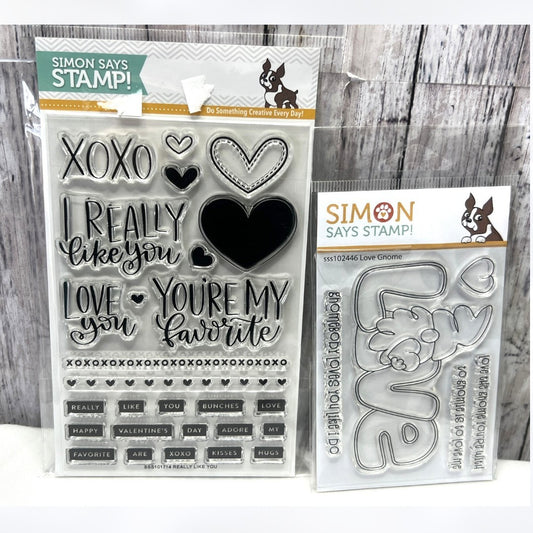 Simon Says Stamp LOVE GNOME Really Like You Valentines Day Rubber Stamps