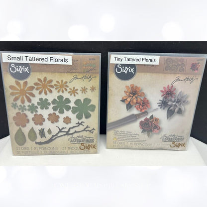 Tim Holtz TINY TATTERED FLORALS Branch Flowers Thinlits Dies AS IS**