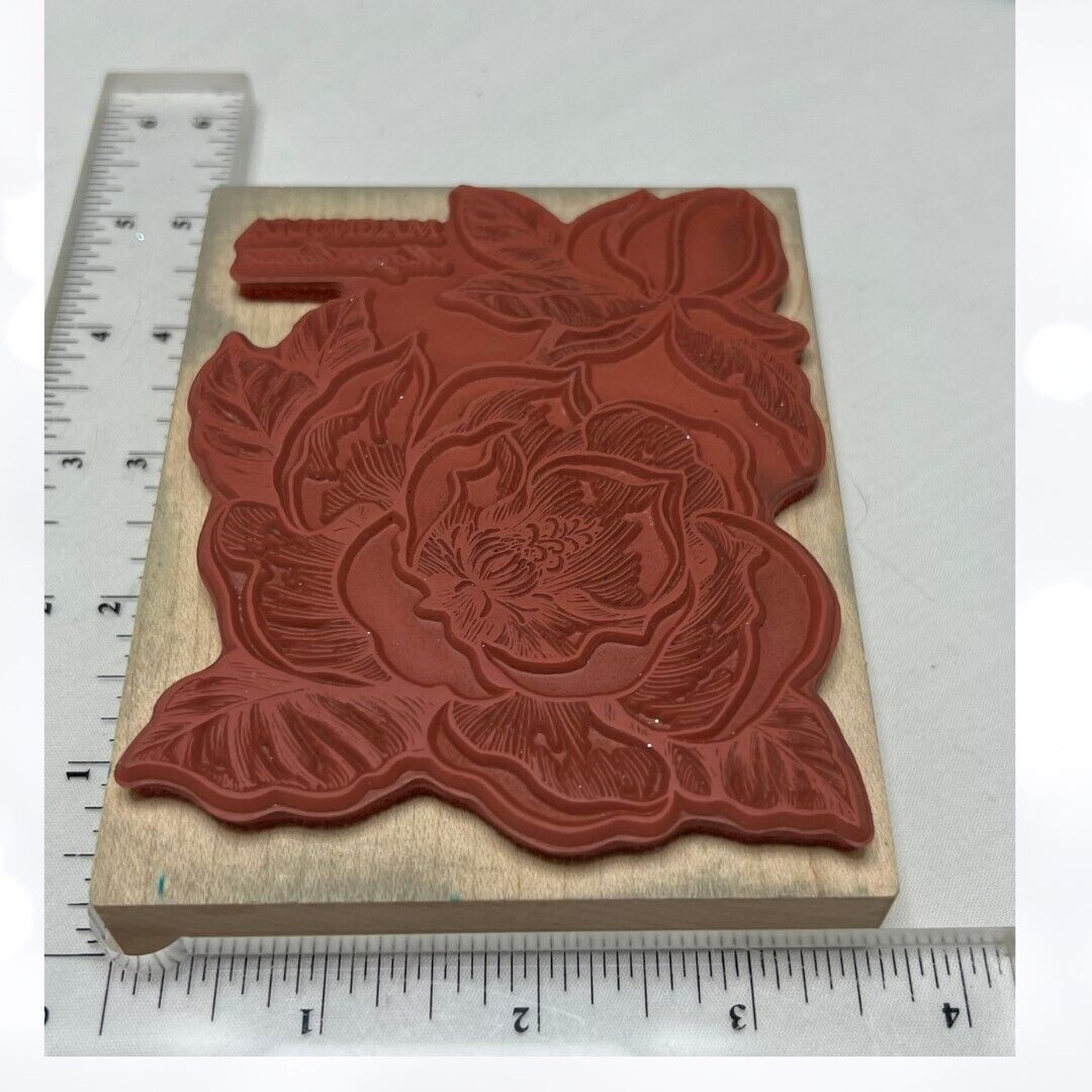 PSX MAGNOLIA Botanical Flowers Floral K-1556 Rubber Stamp