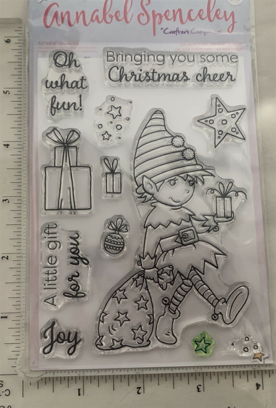 Crafters Companion OH WHAT FUN Elf Christmas Elves Holiday Rubber Stamps Set