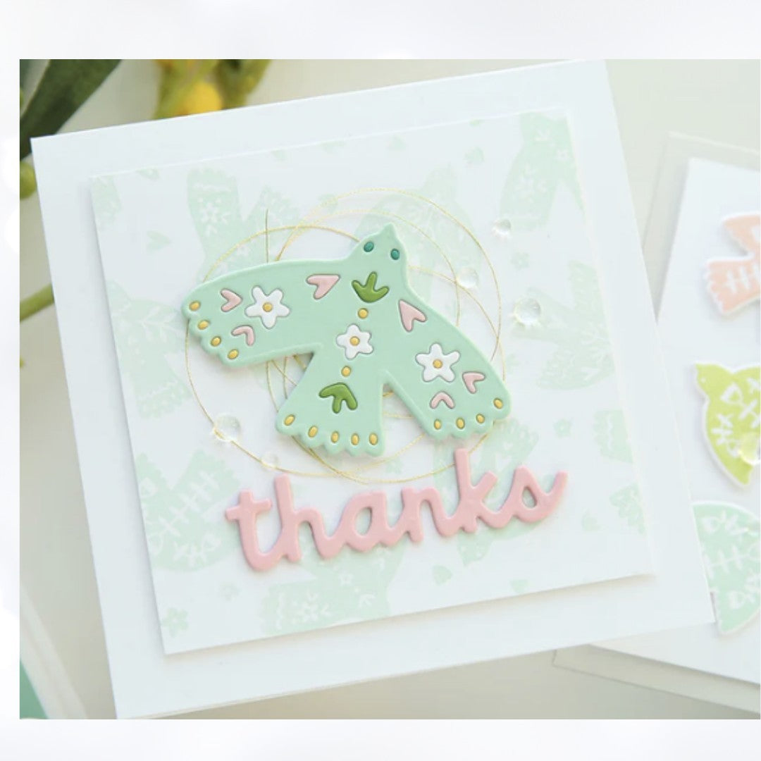 Concord & 9th FEATHERED FRIENDS Birds Turnabout Rubber Stamps Dies