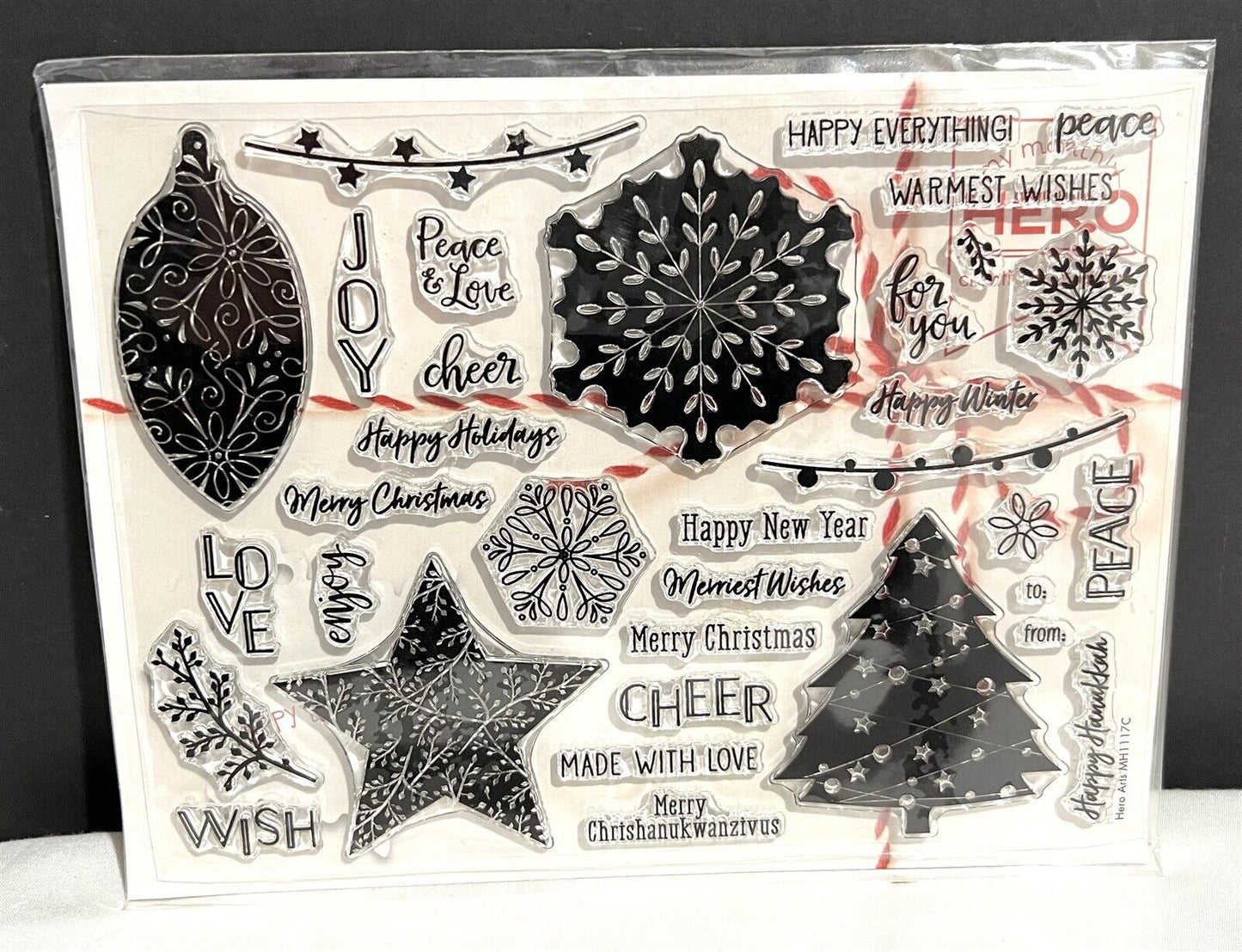 My Hero Arts Kit Montlhy CHRISTMAS GIFT TAGS November 2017 Rubber Stamps Dies