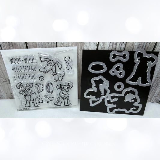 Tim Holtz DOGS Puppy Acrylic Rubber Stamps Dies