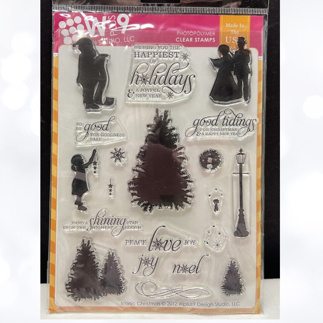 Wplus9 W Plus 9 ICONIC CHRISTMAS Children Tree 6x8 Rubber Stamps