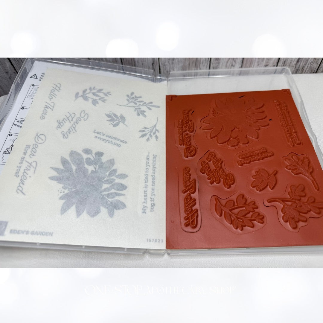Stampin Up EDEN'S GARDEN Floral Flowers Rubber Stamps Dies