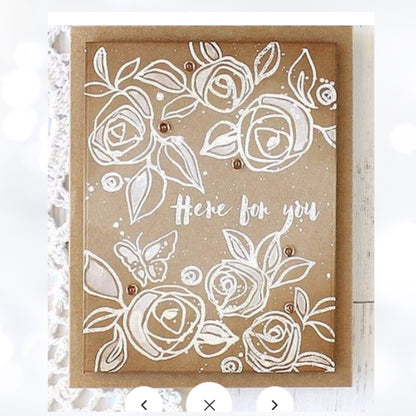 Altenew BAMBOO ROSE Roses Flowers Floral 6x8 Rubber Stamps Dies