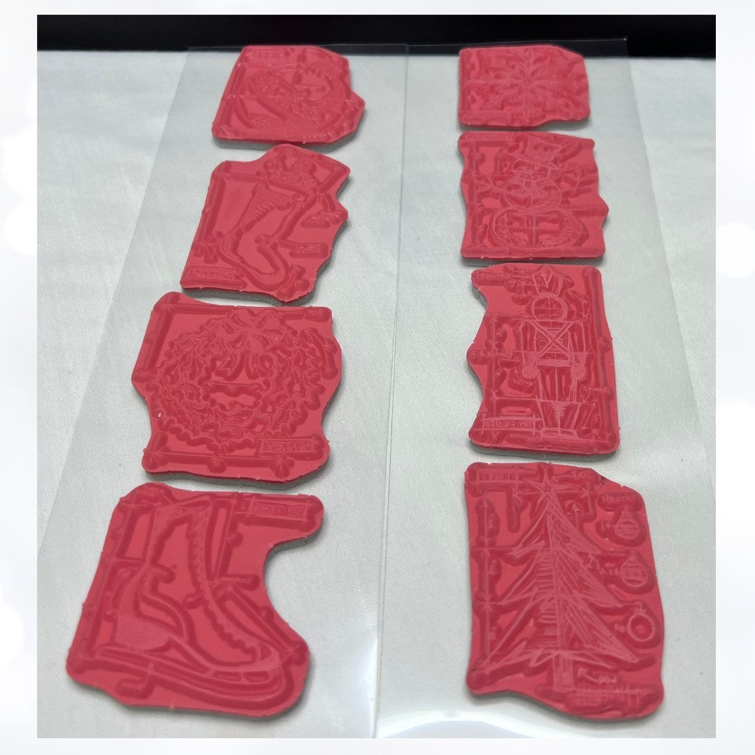 Tim Holtz CHRISTMAS BIRTHDAY Blueprint Stampers Anonymous Rubber Stamps Lot