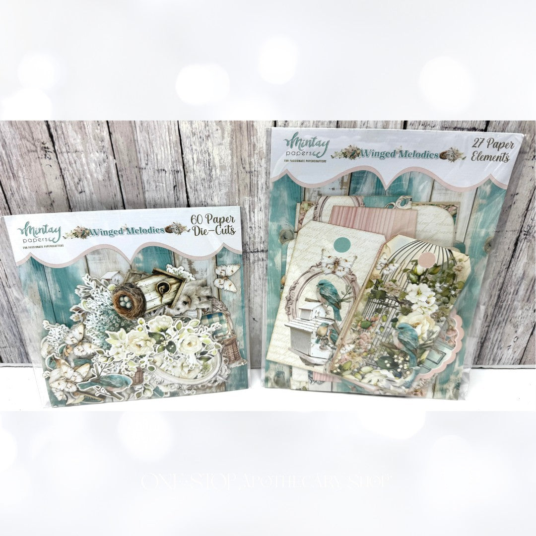 Mintay WINGED MELODIES 12x12 Paper Cardstock Die Cuts Elements Kit