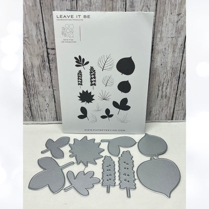 Papertrey Ink LEAVE IT BE Autumn Fall Rubber Stamps Dies