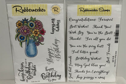 Rubbernecker GIFT SET #4 BEST FRIENDS Bouquet Friendship Flowers Rubber Stamps 