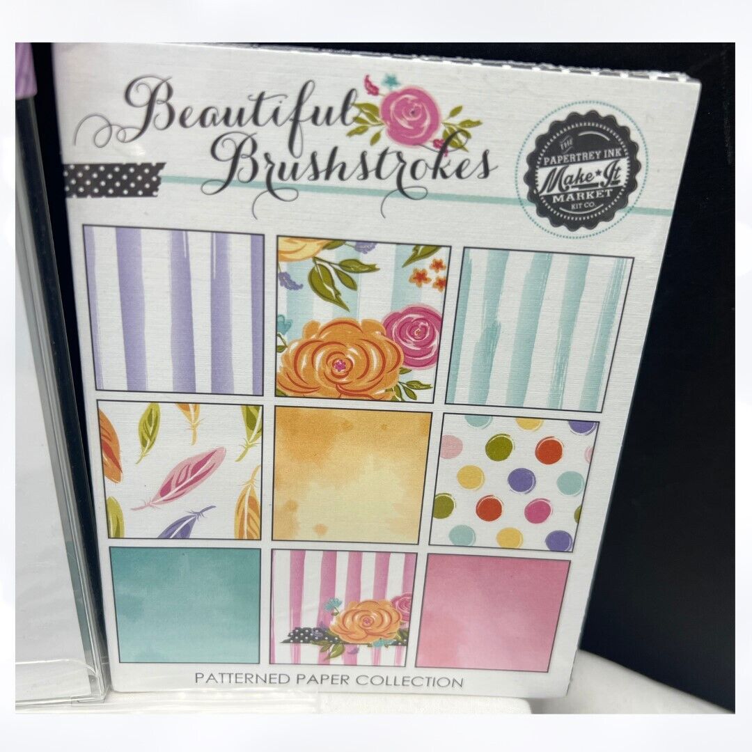 Papertrey Ink BEAUTIFUL BRUSHSTROKES Make It Market Kit Stamps Dies Rare