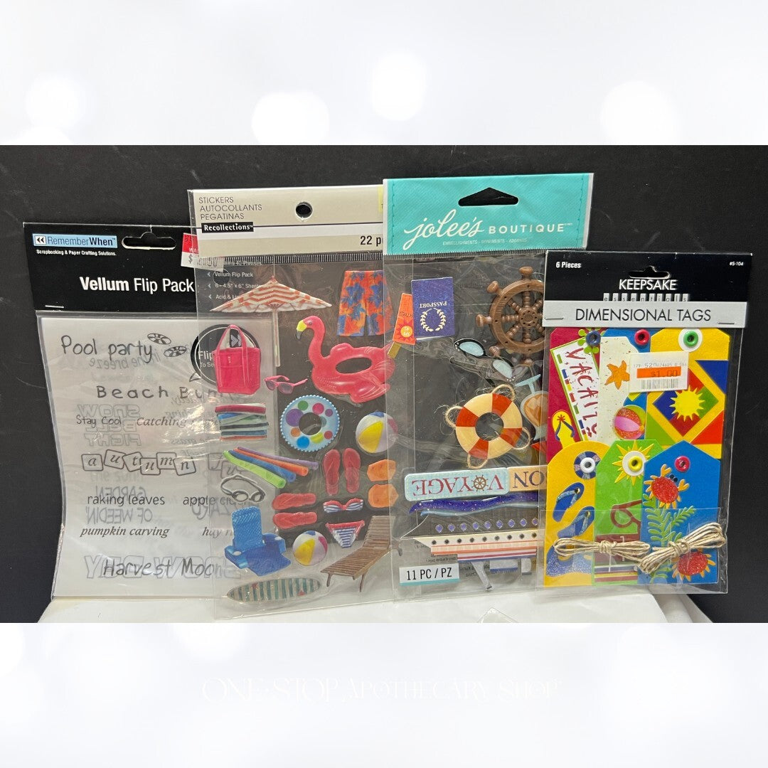 BEACH Vacation Ocean Craftin 3D Stickers Embellishments Lot of 30